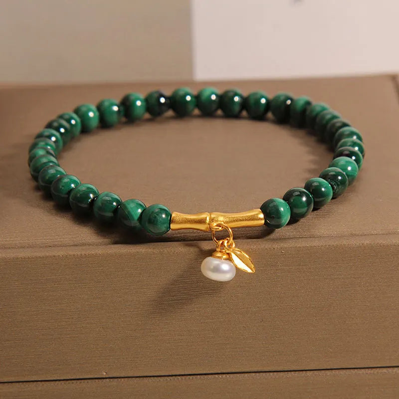 White crystal Lucky Bamboo bracelet for women, showing minimalist high-rise design.