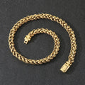 Men's titanium steel keel chain necklace with geometric hemp flowers design in antique silver finish