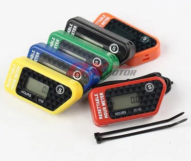 Black waterproof LCD maintenance timer for ATV motorcycle boat lawn mower generator service scheduling