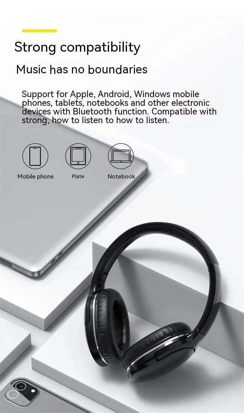 Black and white wireless Bluetooth sports gaming headset with subwoofer shown from the side.