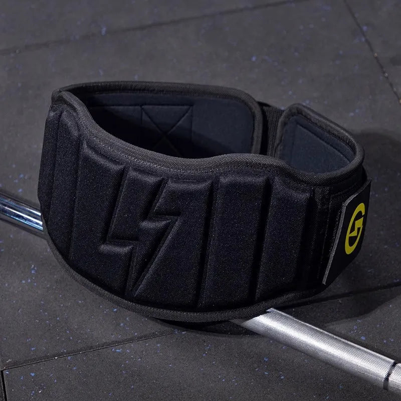 Army Green abdominal exercising and lumbar support belt for weightlifting, shown in size L.