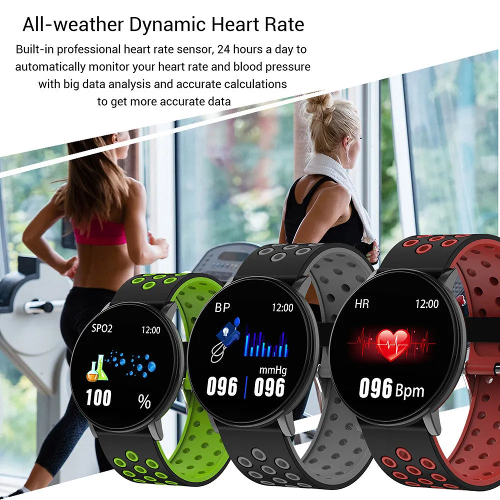 Sports smart bracelet with 1.3 inch screen and silicone strap in black colour option