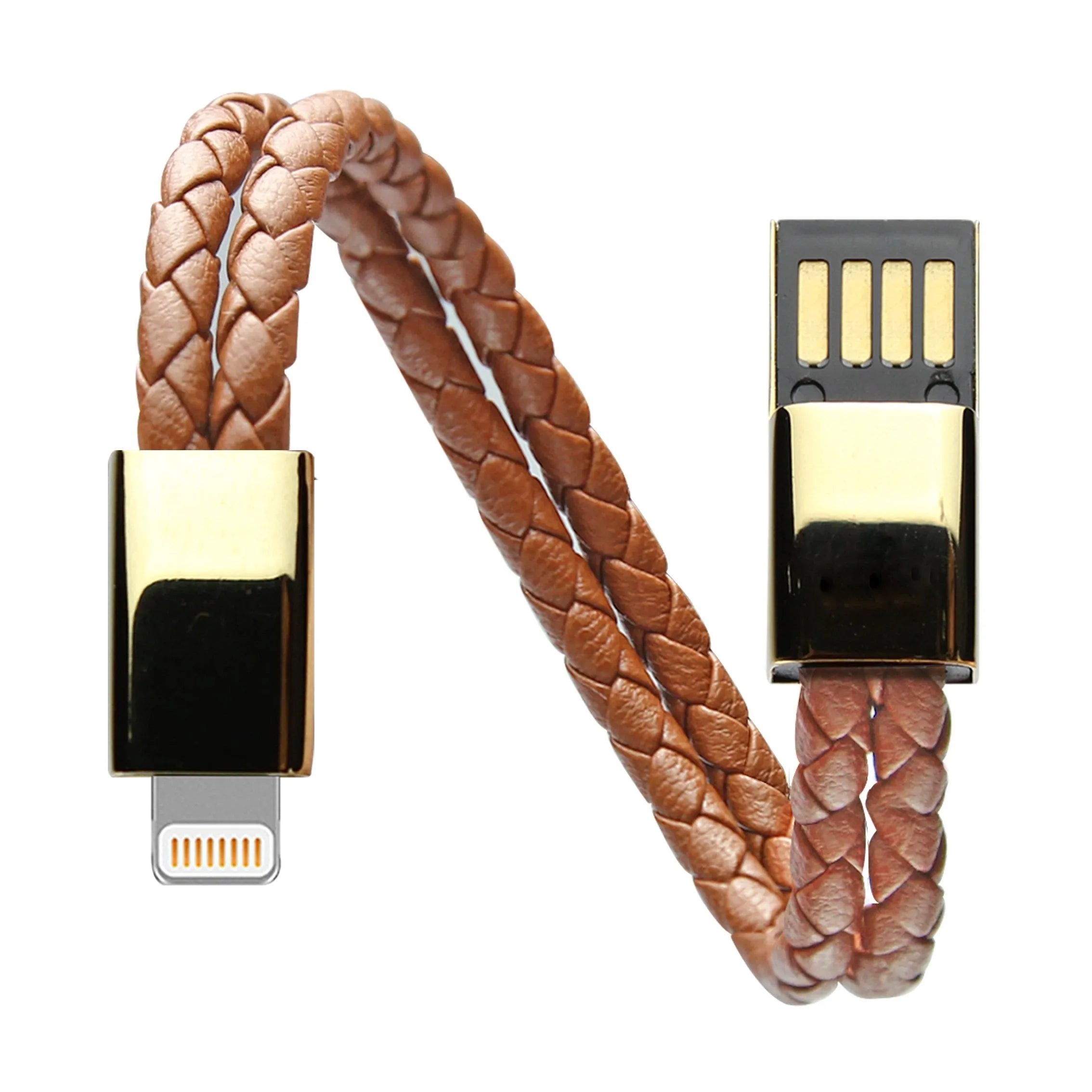 Braided fabric bracelet charging cable with double-line design in gift box