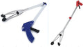 Aluminum alloy folding garbage clip with rubber chuck, extended to 81 cm, on a light background