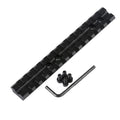 Black anodised aluminium shotgun scope mount with 5.5 inch rail and mounting hardware