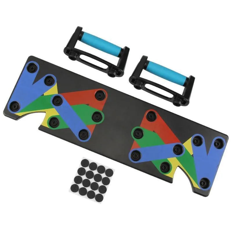 Power Press Push Up Board Nine System in ABS plastic with colour-coded positions for chest, shoulders, back and triceps