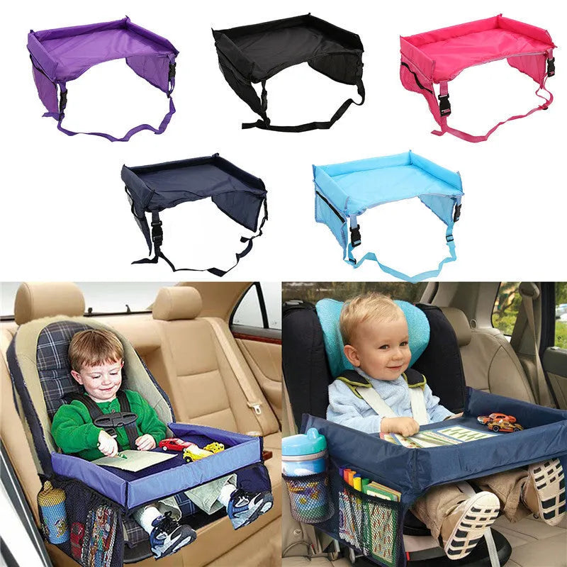 Vehicle-mounted waterproof children's toy table tray in polyester fibre measuring 33x40cm