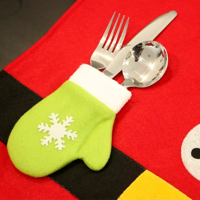 Red brushed fabric Christmas table mat measuring 45cm by 33cm on a dining table