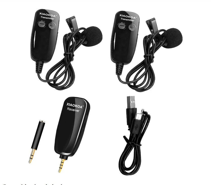 Black mobile phone lavalier microphone with 3.5mm plug for smartphone audio recording