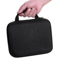 Cube-shaped EVA essential oil storage bag with 30 compartments for 15ml bottles, shown in red