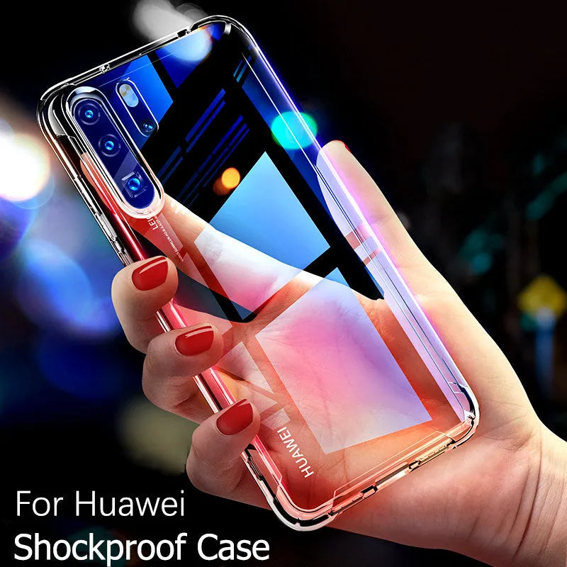 Transparent TPU phone case with airbag drop-resistant protection for Huawei and Honor smartphones