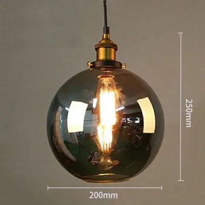 Nordic retro minimalist glass fishing-line chandelier with LED light for dining room
