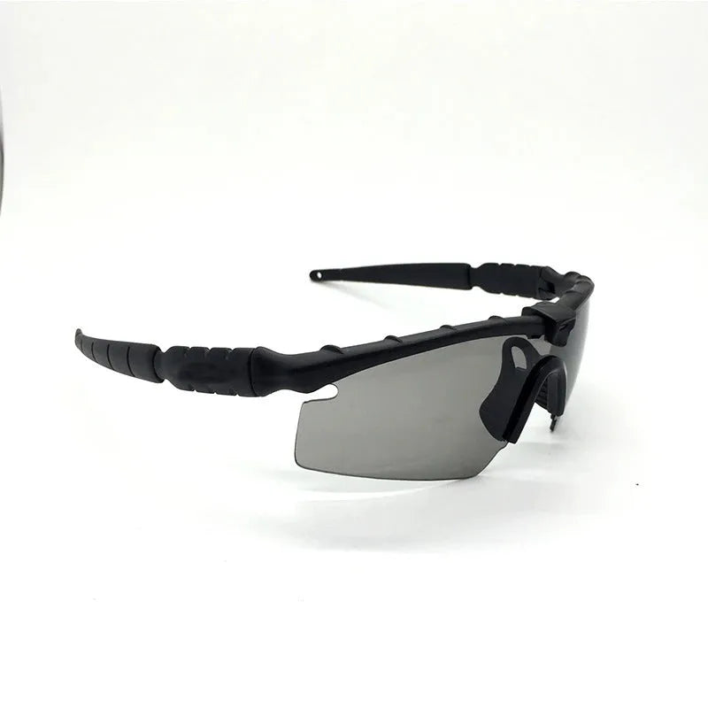 Tactical goggles shooting glasses with black frame and UV-protective PC lenses