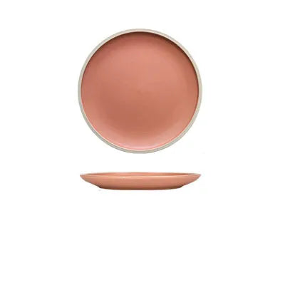 10 inch matte ceramic dinner plate with pure colour finish and sesame point glaze texture
