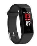 Colour screen smart bracelet with OLED display showing fitness metrics on wrist