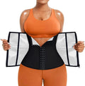 Neoprene adjustable sports abdominal girdle in blue or silver, showing waist compression belt