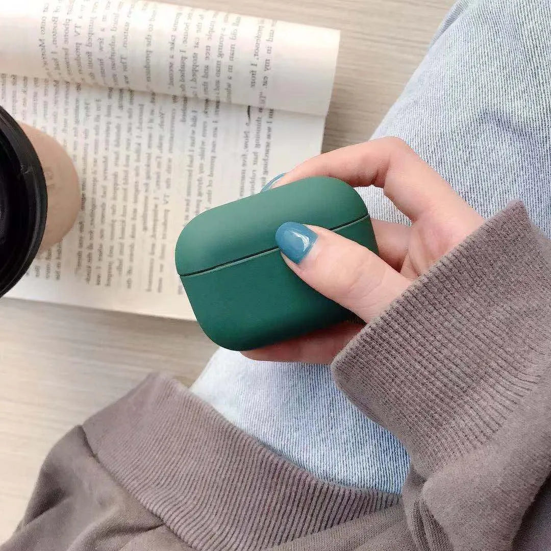 Clear plastic protective case for AirPods Pro earbuds in a selection of colours.