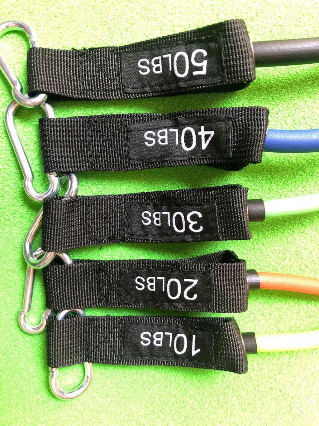 11 piece TPE latex resistance tensioner set for home fitness with colour coded bands