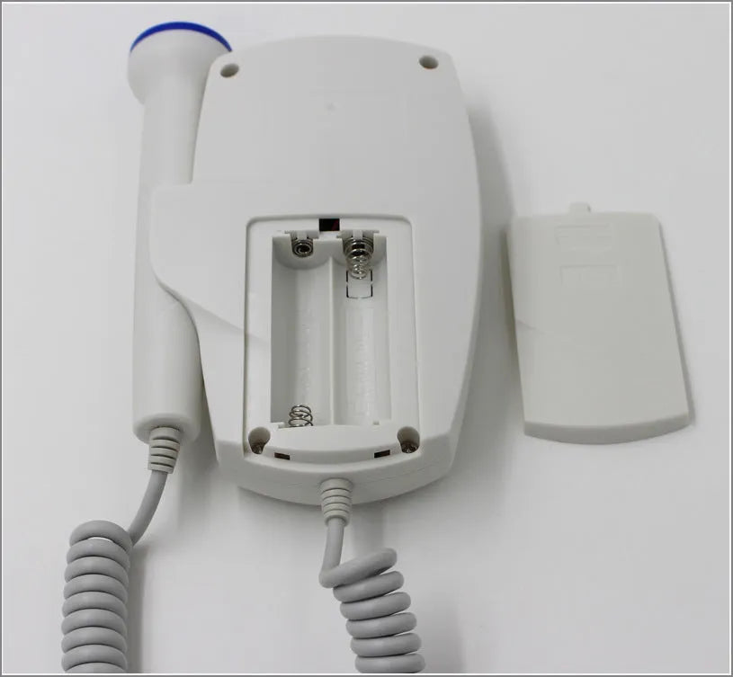 Digital waveform dual display fetal doppler with TFT colour screen and LCD display, compact design for second trimester use