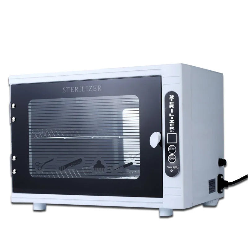 Small silver UV sterilizer machine for beauty salon tool sanitation