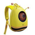 Yellow kids backpack with cartoon animation and eye animation design, EVA waterproof material, 23x12x30cm