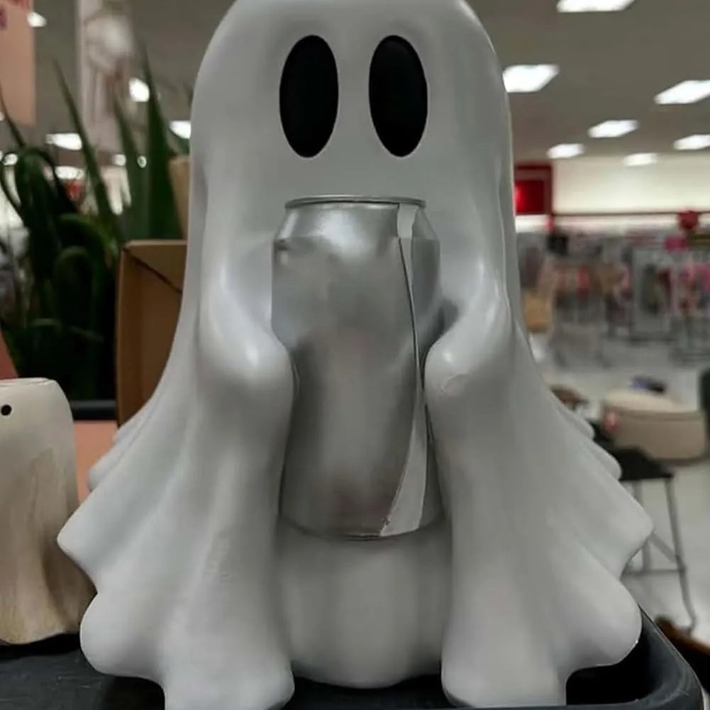 Ghost drink holder Halloween decoration in 15cm and 20cm plastic ghost shaped ornament for spooky home decor