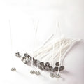 White cotton candle wicks in three lengths: 2.6cm, 6cm and 8cm for DIY candle making