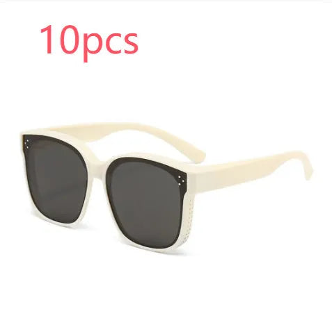 Summer driving polarised sunglasses with dual-use anti-glare mirror in sand black PC frame