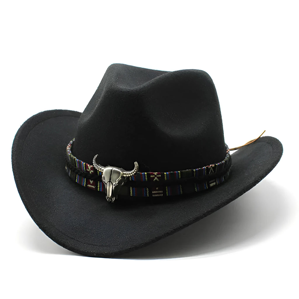Western-style cowboy hat with a bell crown and wide brim in polyester felt, shown in Army Green.