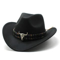 Western-style cowboy hat with a bell crown and wide brim in polyester felt, shown in Army Green.
