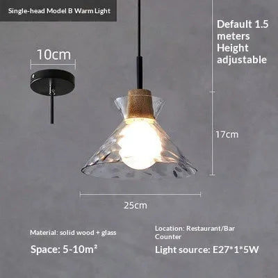 Three-head retro pendant light with warm light, 220V, long or round plate for cafe bar dining room study