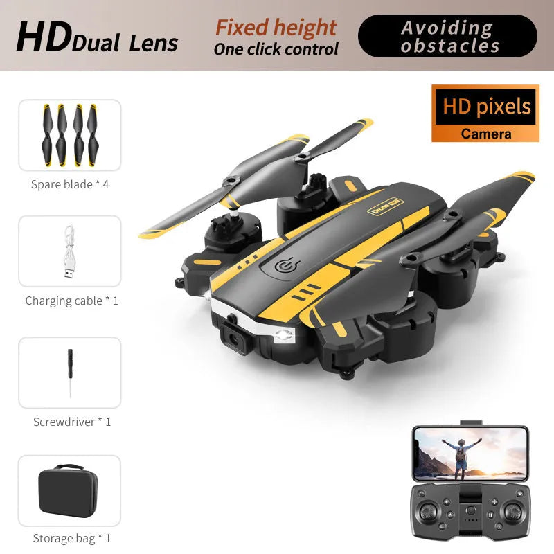 T6 folding UAV HD aerial photography four-axis remote control helicopter in blue with double lens