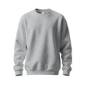 Men's round neck solid colour loose oversized casual polyester long sleeve top in light gray