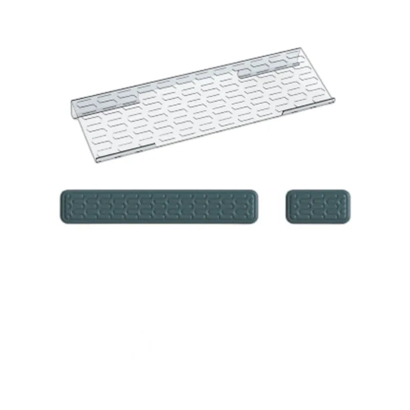 Double-sided memory foam keyboard and mouse pad with adjustable wrist strap in multiple colour options