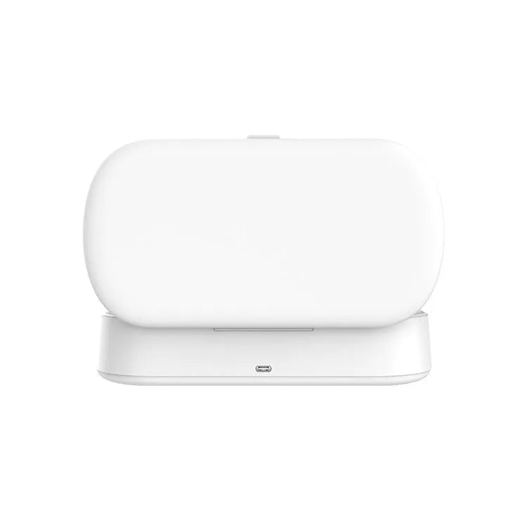 White rectangular wireless UV steriliser box with aromatherapy function for phones and small items.