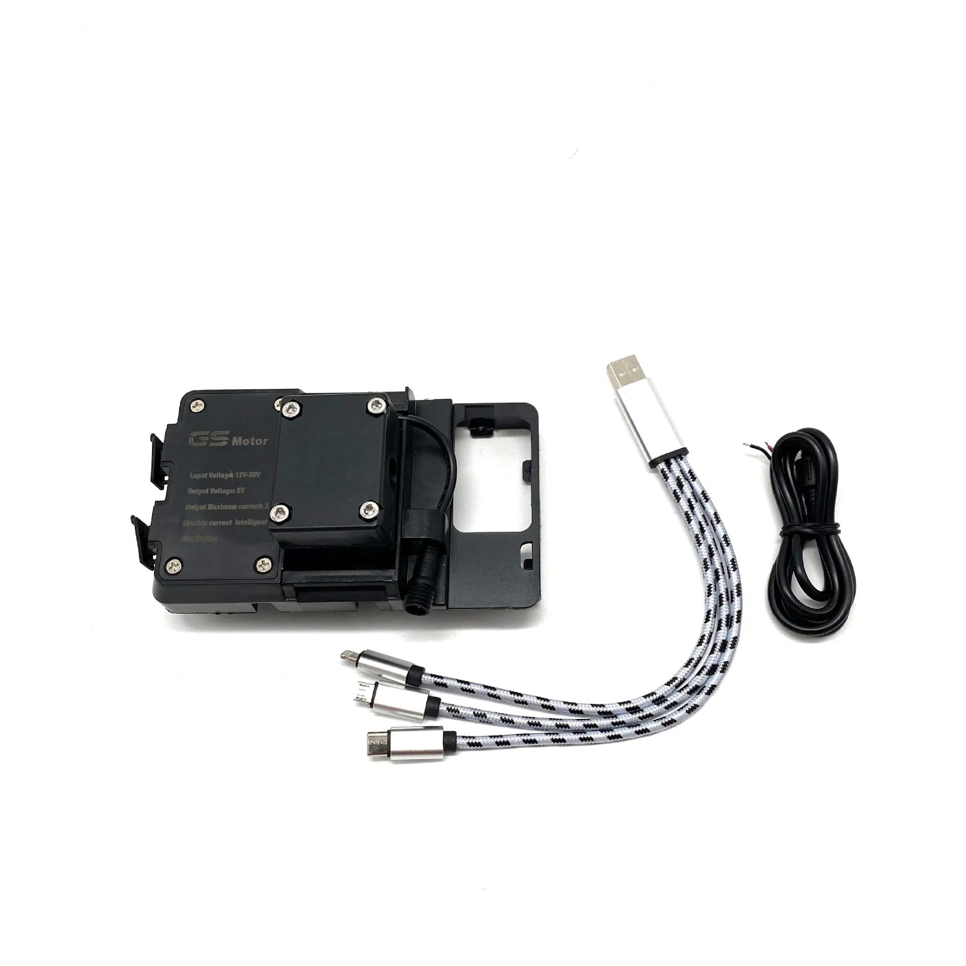Black ABS plastic navigation mounting bracket for BMW R1200GS and R1250GS motorcycles