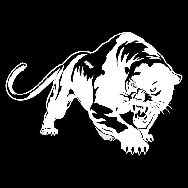 Leopard print reflective car sticker, PET, 19.5x13.5cm, black or white, for all vehicles