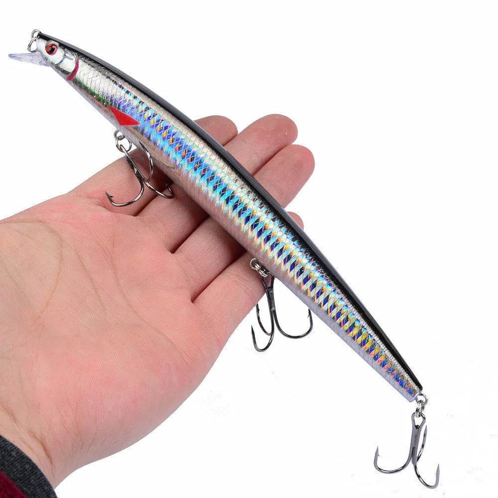 Set of 10 large sea fishing lures 18cm bionic bait with 3D eyes and anti-oxidation hooks