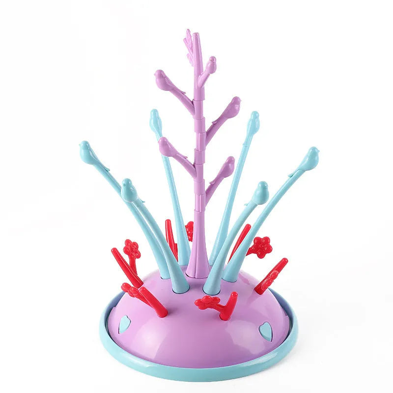 Portable baby bottle drying rack in green colour, 37x22cm, made from non-toxic PP material