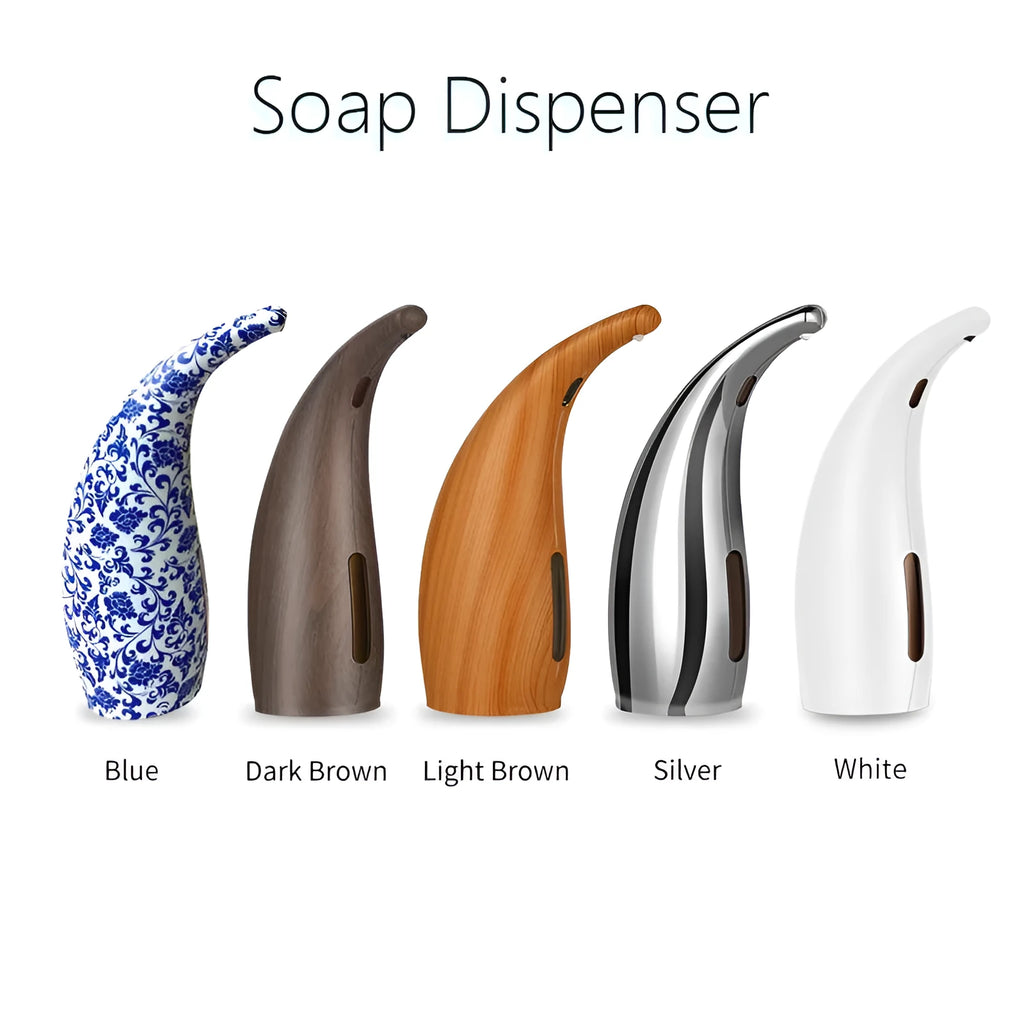Automatic liquid soap dispenser with infrared sensor, 300mL, IPX6 waterproof, visible window, ABS body in white finish