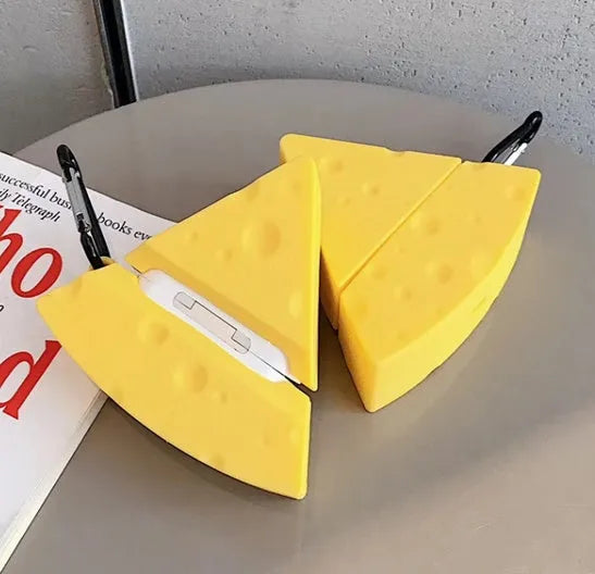 Yellow silicone protective cover for Apple AirPods 1/2 and AirPods Pro 3 charging case.