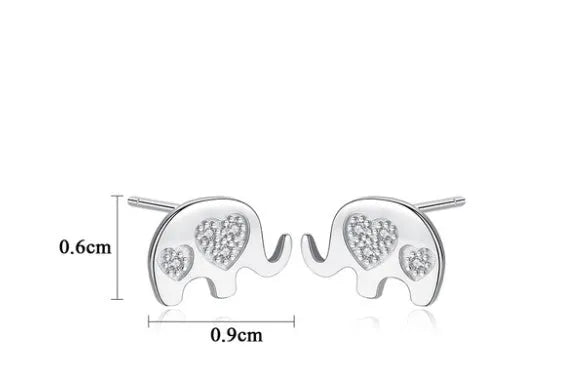 Geometric silver earrings with gem setting measuring 0.6cm by 0.9cm