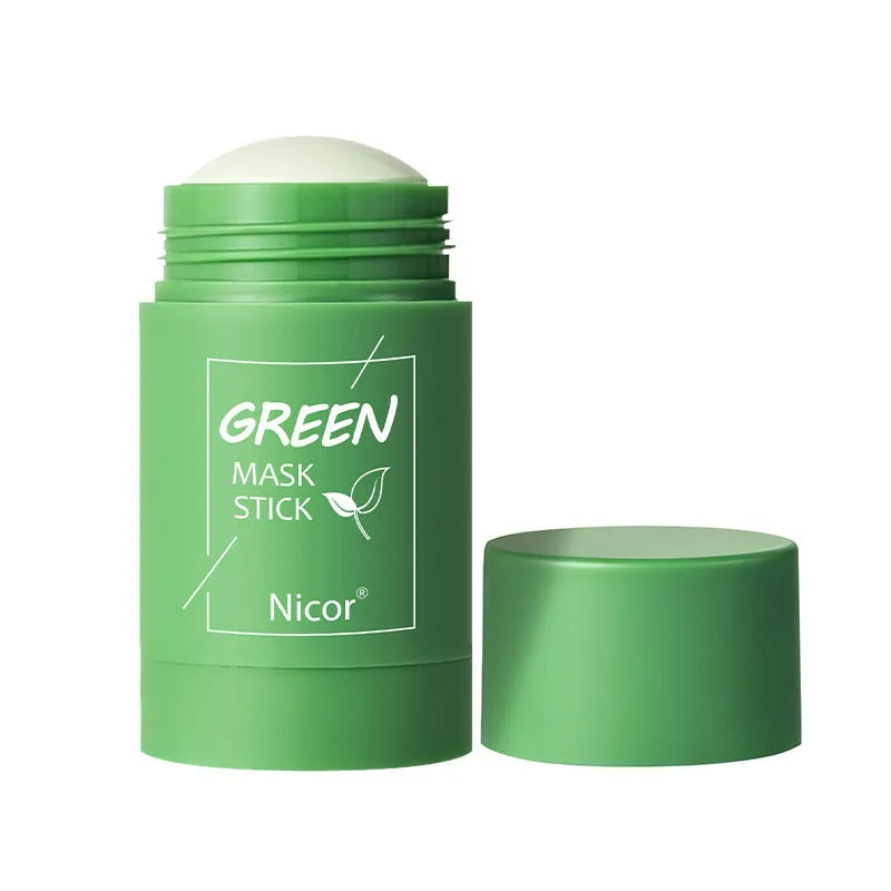 Green tea cleansing clay mask stick in solid paste form with 40g content