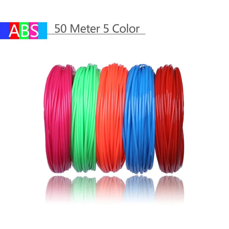Multicolour ABS and PLA filament strips for 3D printing pen, 20 colours in self-sealing bag