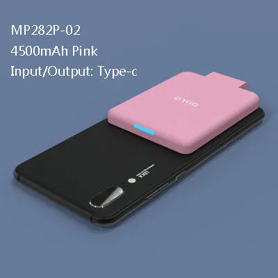 Back clip battery portable charger with magnetic clip in multiple colours