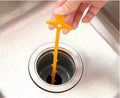 Blue kitchen pipe dredging hook made of PP material, 51 cm long, with smiling face design