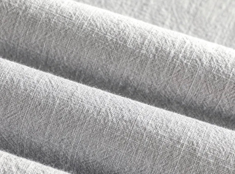 Men's loose fit cotton linen blend shirt in milky white colour showing casual summer styling