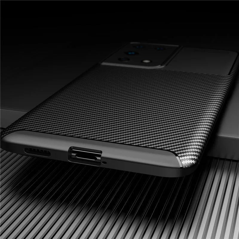 Airbag anti-fall TPU phone cover for Samsung Galaxy in black, navy, and coffee
