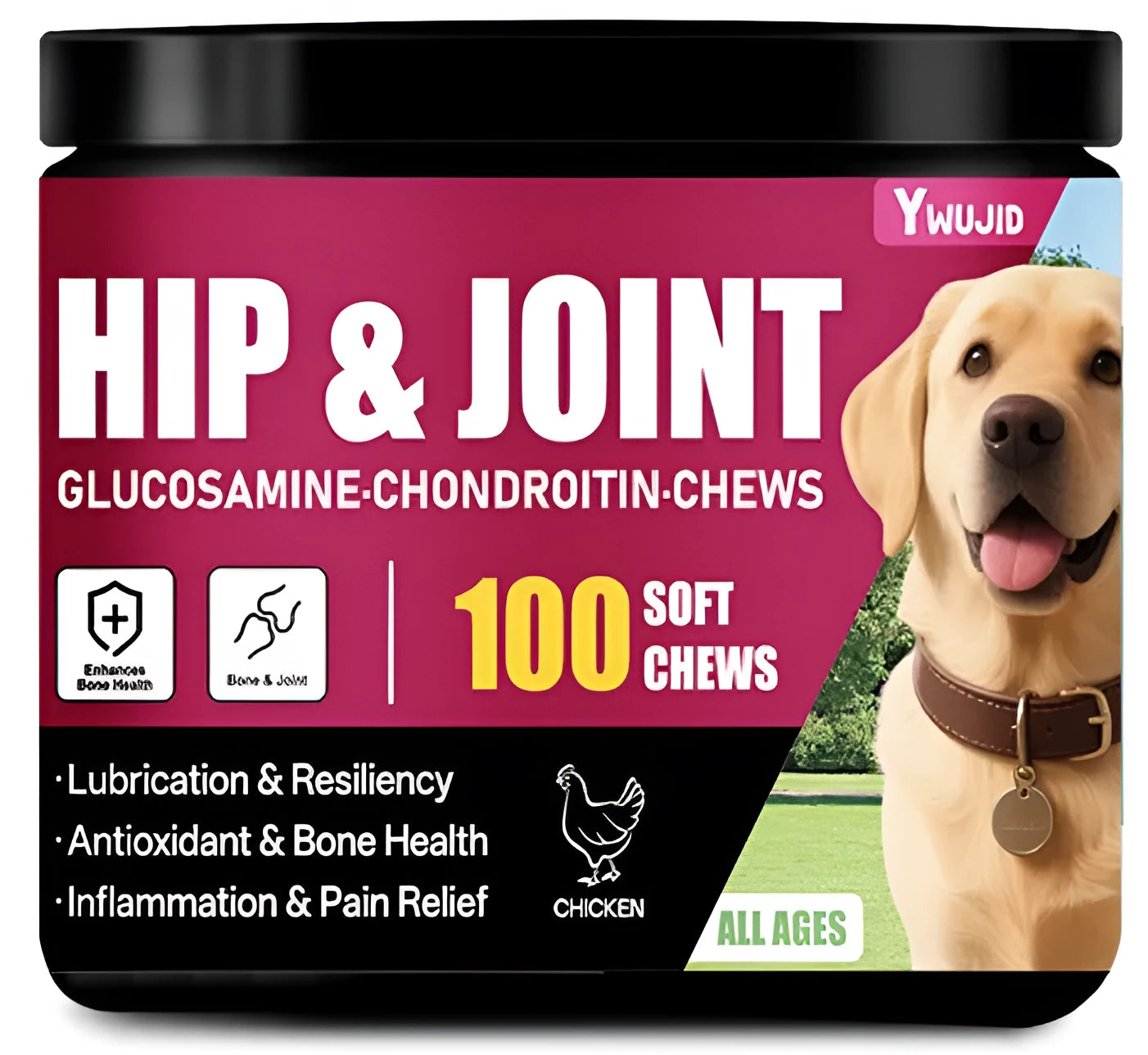 Canister of 300g chondroitin chewable soft granules for bone and joint health