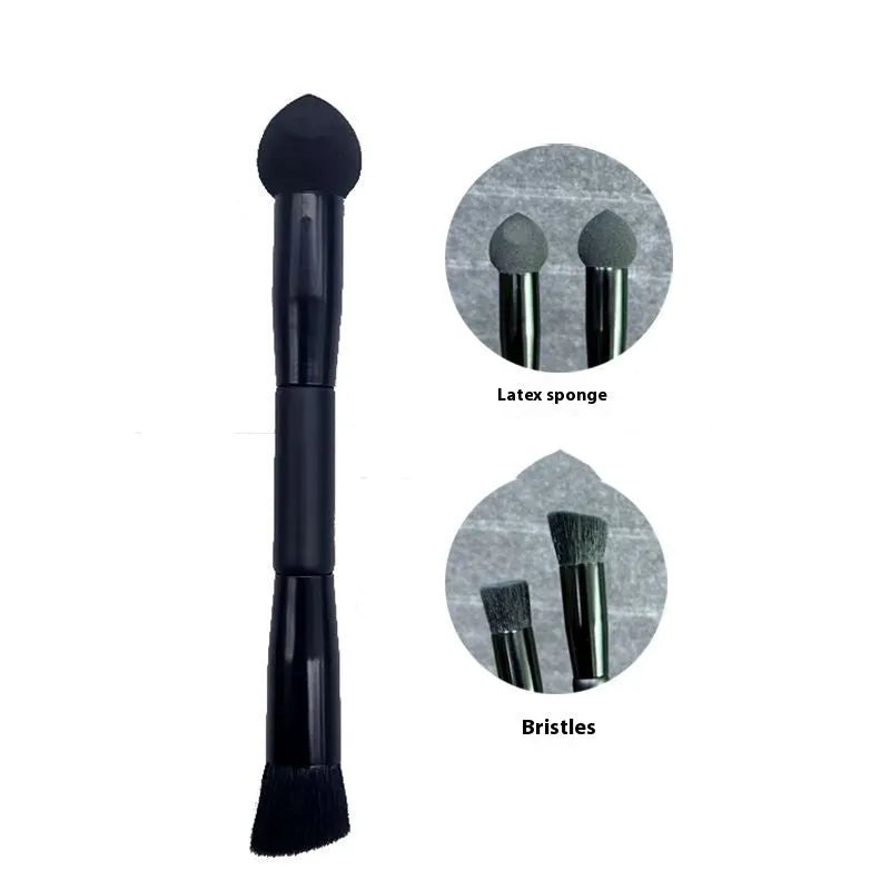 Black wooden-handled concealer brush with a sponge stick applicator tip.